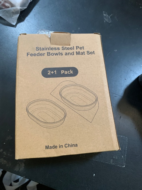 Photo 1 of Stainless Steel Bowl for Automatic Microchip Cat Pet Feeder, Sealing Ring Design for Keeping Food Fresh and Reducing Odor, SUS 304, Easy to Clean, 2 Bowl & 1 Mat Set