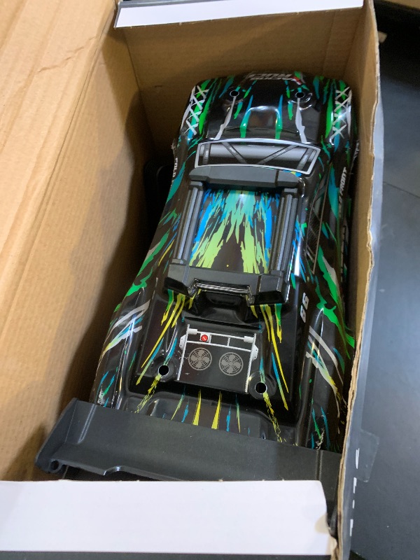 Photo 1 of 1/16 RTR Brushless Remote Control Cars for Adults, 4WD 60KM/H Fast All Terrain Off-Road RC Truck, High Speed RC Car with 2 LiPo 2000 mAh Batteries, Oil-Filled Shocks, 2-Color Shell, Colorful Lights