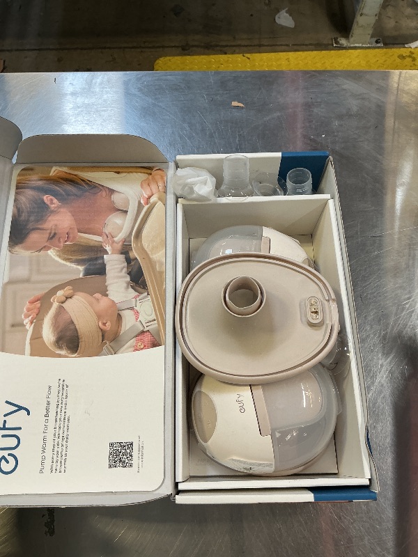 Photo 1 of eufy Security Heated Breast Pump Hands-Free E20, Wearable with Innovative HeatFlow, 3 Heat Levels, Optimized Rhythm via App, Hospital-Grade Suction, Leakproof, Ultra-Slim and Quiet for in-Bra Use