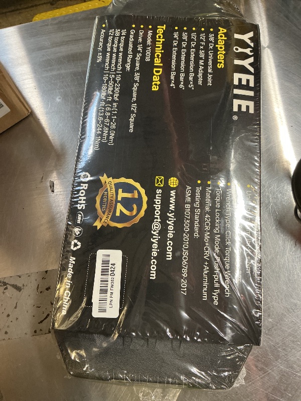 Photo 1 of 1/4 3/8 1/2-inch Drive Click Torque Wrench, 8Pcs Torque Wrench Set 10-230in.lb, 5-50ft.lb, 10-180ft.lb with Adapters, ±3% Accuracy, 72-Tooth Dual Scale Torque Wrenches for Bike, Moto, Car Repair