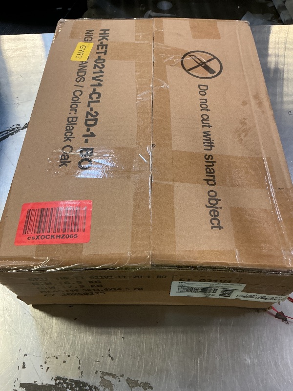 Photo 1 of Furologee 40'' Tall Nightstand with Charging Station, Bedside Table with LED Lights, End Table with 2 Drawers and Storage Shelves, Night Stand with Pegboard for Bedroom, Black Oak