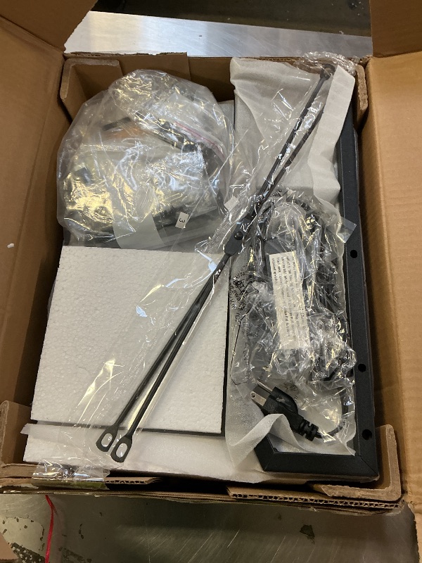 Photo 1 of Furologee 40'' Tall Nightstand with Charging Station, Bedside Table with LED Lights, End Table with 2 Drawers and Storage Shelves, Night Stand with Pegboard for Bedroom, Black Oak