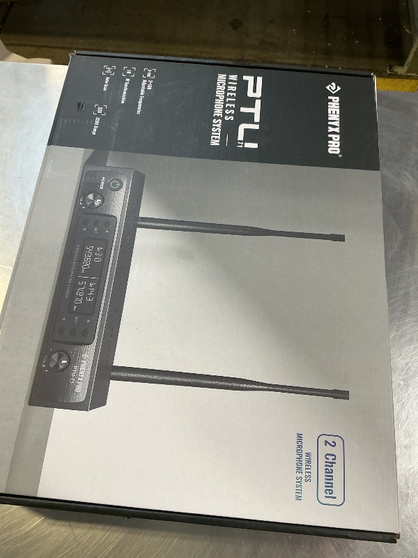 Photo 1 of Phenyx Pro Wireless Microphone System, Dual Wireless Mics,w/ 2 Handhelds, Auto Scan,2x100 UHF Frequencies,328ft Range,Dynamic Microphone for Singing, Karaoke, Church(PTU-71-2H)