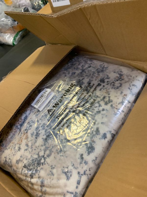 Photo 1 of Area Rug Living Room Rugs - 9x12 Abstract Large Soft Indoor Washable Rug Neutral Modern Low Pile Carpet for Bedroom Dining Room Farmhouse Home Office - Beige Blue