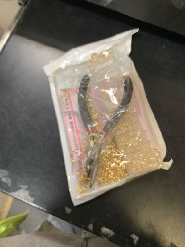Photo 1 of Paxcoo Gold Jump Rings for Jewelry Making - 1500Pcs Necklace Repair Kit With Supplies and Pliers for Bangle Charms, Earrings and Nail Piercing