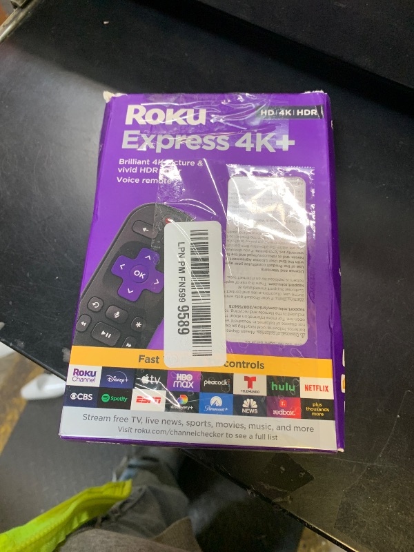 Photo 1 of **MISSING REMOTE** Roku Express 4K+ | Roku Streaming Device 4K/HDR, Free & Live TV