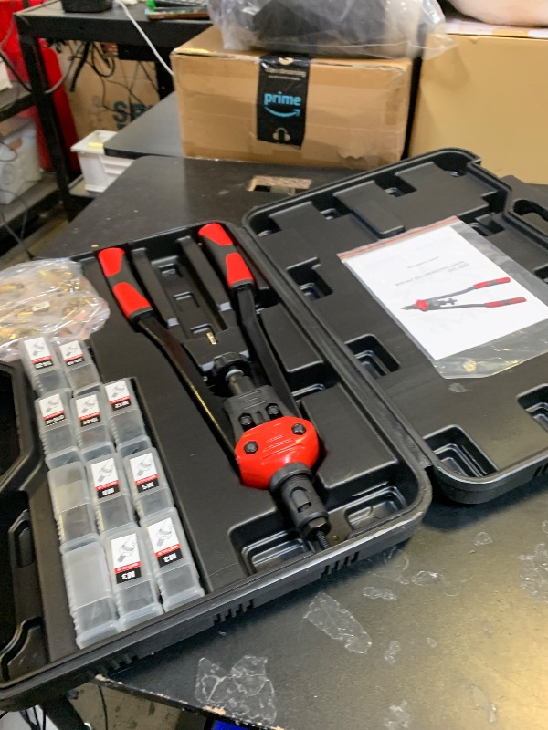 Photo 1 of WETOLS 16" Rivet Nut Tool, Professional Rivet Nut Tool Kit with 11 Metric & Inch Mandrels M3 M4 M5 M6 M8 M10 M12, 10-24, 1/4-20, 5/16-18, 3/8-16, 110pcs Rivnuts and Blow Carry Case - WE-889