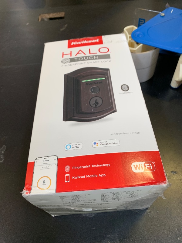 Photo 1 of Kwikset Halo Touch Fingerprint Wi-Fi Smart Lock, Keyless Entry Door Deadbolt, Geofence Auto-Unlock, Grade AAA Certified, No Hub Needed Easy Install, Venetian Bronze Lifetime Finish Warranty