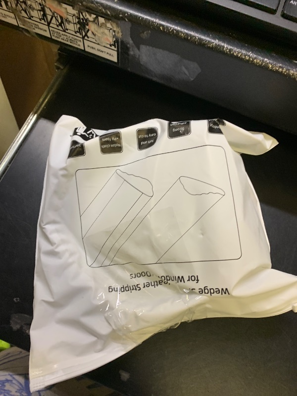 Photo 1 of 118" Wedge Weather Stripping Door Seal Strip for Door Frame & Window,Self Adhesive Window Insulation Draft Stopper Seal for Winter,Gray Foam Door Gap Filler for Soundproofing Light Blocker,White