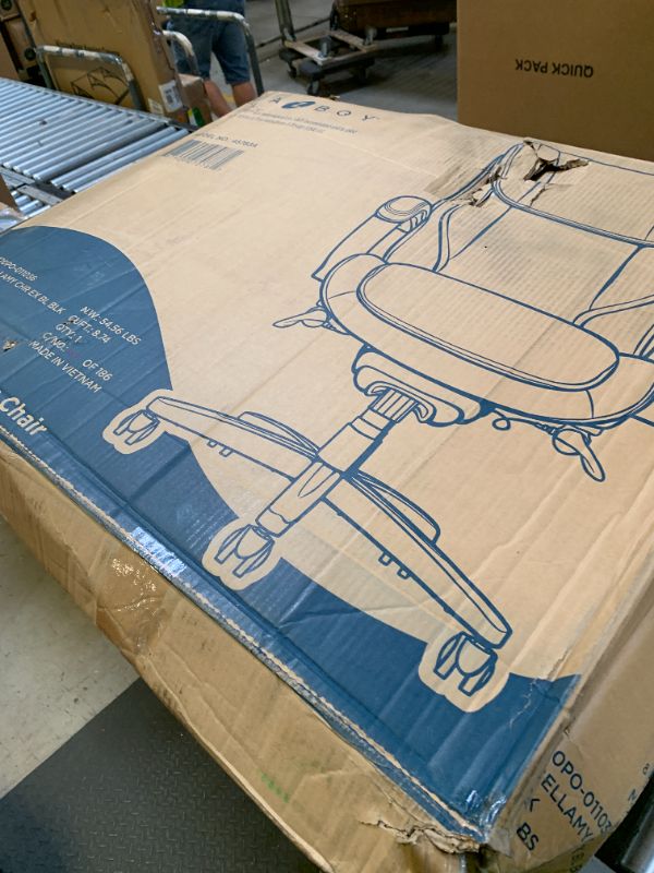 Photo 1 of La-Z-Boy® Bellamy Executive Office Chair with Memory Foam Cushions, Real Wood Arms and Swivel Base, Waterfall Seat Edge, Faux Bonded Leather, Black