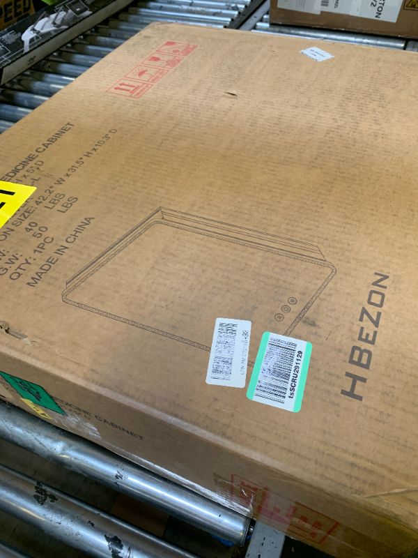 Photo 1 of HBEZON Medicine Cabinet with LED Lights and Mirror, 24 x 30 Inch Surface or Recessed Mounted Bathroom Cabinets with Door, Defogger, Memory Function, 3-Color Mode, Outlet&USB, Dimmer, Storage Shelf