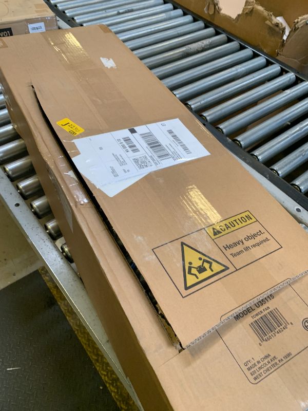 Photo 1 of Lasko High Velocity Oscillating Tower Fan for Bedroom, Garage, Basement, and Gym with Remote Control, Timer, 3 Powerful Speeds, 35" Silver/Black, U35115