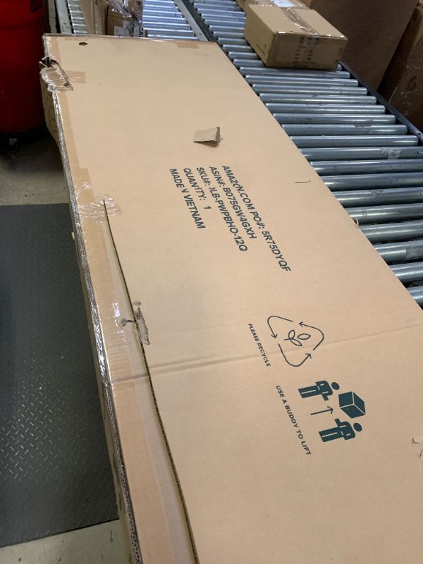 Photo 1 of Zinus Alexia Wood Platform Bed Frame with headboard, Solid Wood Foundation with Wood Slat Support, No Box Spring Needed, Easy Assembly, Rustic Pine, Queen