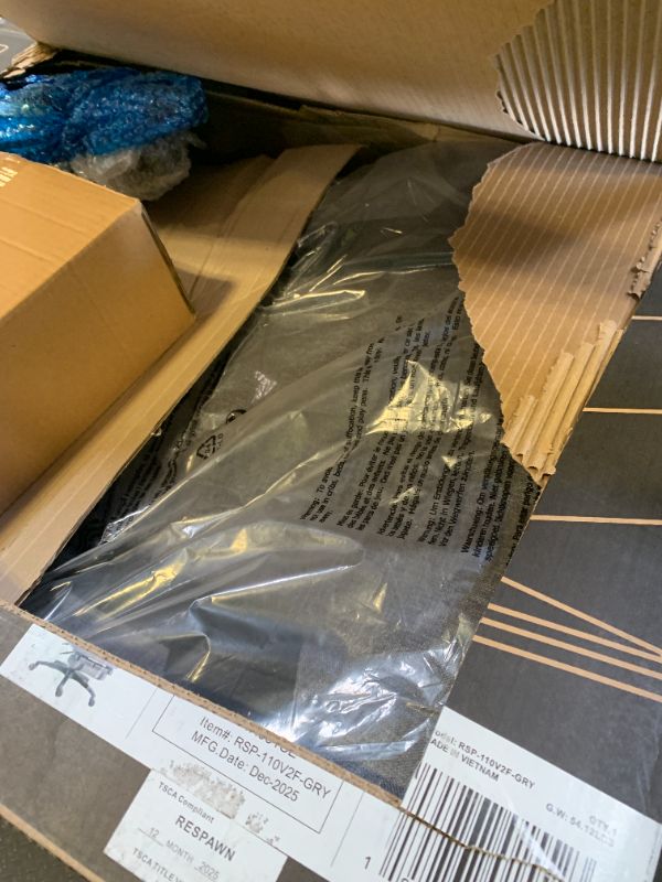 Photo 1 of Respawn 110 Pro Ergonomic Gaming Chair with Footrest for Adults - Comfortable Office Gaming Recliner with Lumbar Support and Headrest, Racing Style Video Game Chairs for Computer Gamer - Gray Fabric