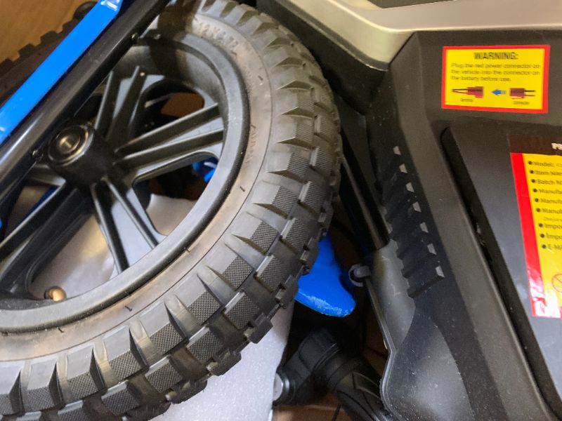 Photo 1 of GarveeLife 24V Kids Ride On Electric Off-Road Motorcycle,250W Motor 13.6MPH Fast Speed Dirt Bike Motocross,Leather Seat,Twist Grip Throttle,Metal Suspension,Air-Filled Tires for Kids Riding Toy,Blue