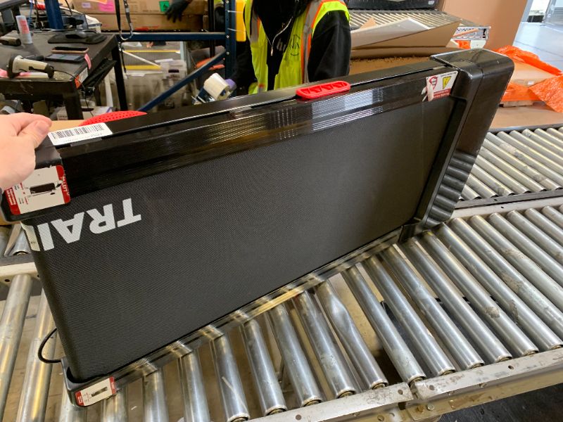 Photo 1 of TRAILVIBER Walking Pad Treadmill with 12% 9-Level Auto Incline, 450 lbs Capacity RGB LED Screen, Bluetooth Speaker Under Desk Treadmill, Compact Treadmills for Home Hiking, Black