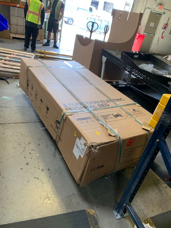 Photo 1 of Point A (PAM-3) Premium Full Electric Hospital Bed, 4.7" Foam Mattress Made in USA, LINAK Motors, Individual Locking, 5" Casters, Includes Tray and Sheets (2X)