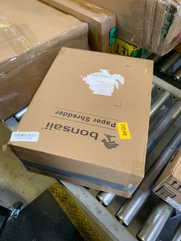 Photo 1 of **DAMAGED** Bonsaii 12-Sheet Cross Cut Paper Shredder, 5.5 Gal Home Office Heavy Duty Shredder for Paper, Credit Card, Mail, Staples, with Transparent Window, High Security Level P-4 (C275-A)