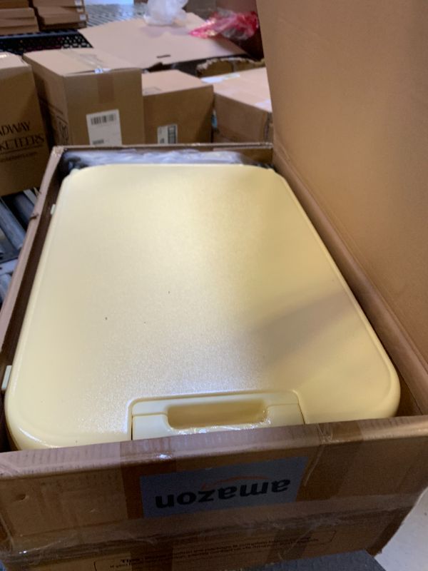 Photo 1 of mixi Luggage Suitcase with Spinner Wheels, Hardside Rolling Suitcase PC with Cover & TSA Lock Lightweight Travel Case 26in Checked in, Lark Yellow