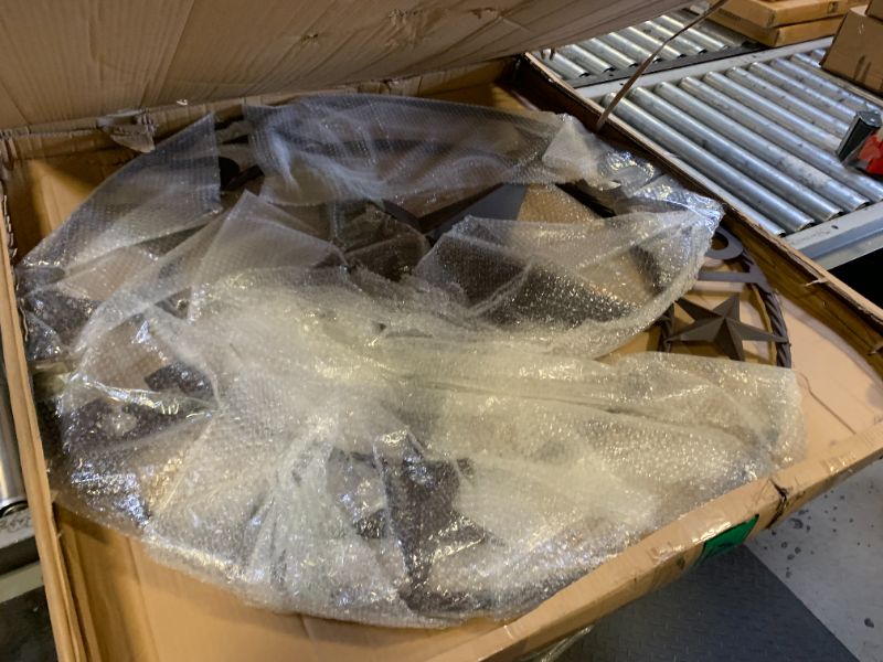 Photo 1 of Nightclawing 40" TEXAS 1836 Barn Star Metal Wall Sign Art, Twisted Rope Ring Western Home Décor,Rustic Bronze Copper