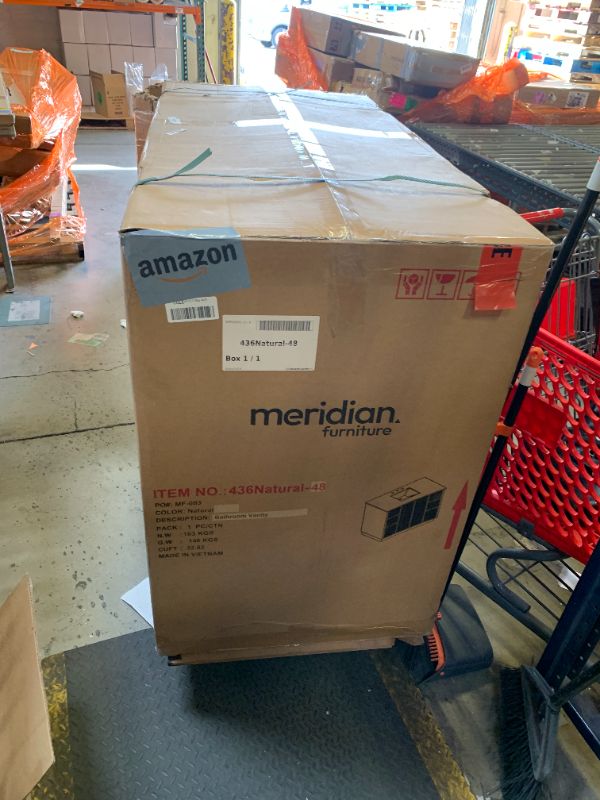 Photo 1 of Meridian Furniture Willard 48" Natural Engineered Stone Bathroom Vanity
