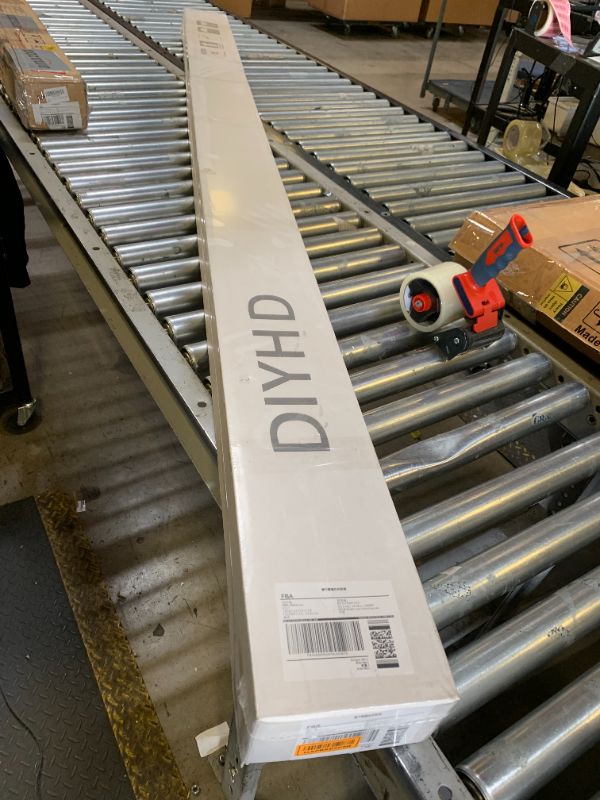 Photo 1 of DIYHD 96" Ceiling Mount Box Rail Bypass Sliding Door Hardware Kit for 2 Closet Doors, Aluminum Silver Wardrobe Pocket System, Kit with Finger Pulls, MAX Load 126lbs