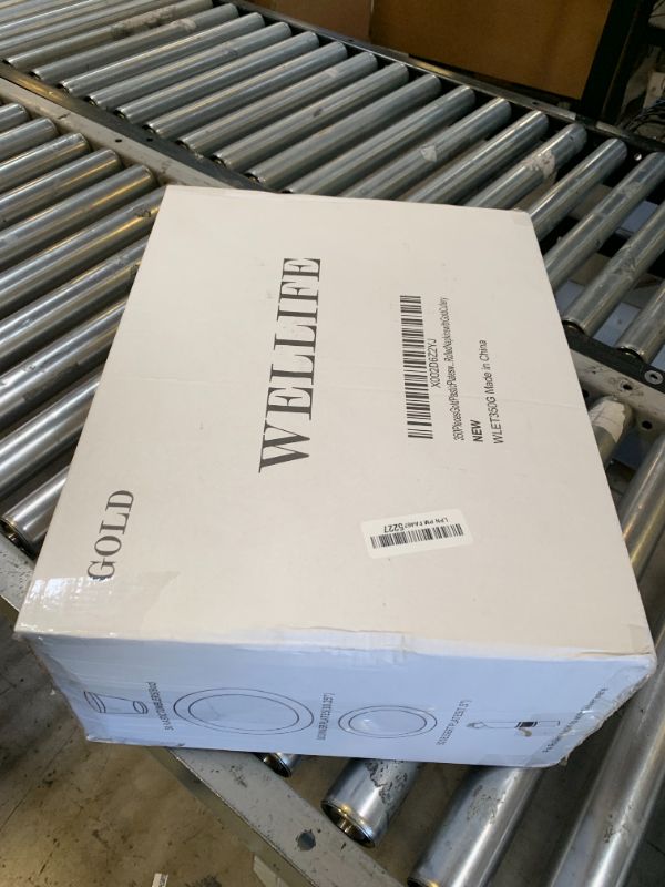 Photo 1 of ******MISSING PARTS*****WELLIFE 350-Piece Gold Disposable Plates and Cutlery Set - Premium 10.25" Dinner Plates, 7.5" Dessert Plates, 9oz Cups & Cutlery for Weddings, Catering Events - 20 Guest Service - Elegant & Sturdy