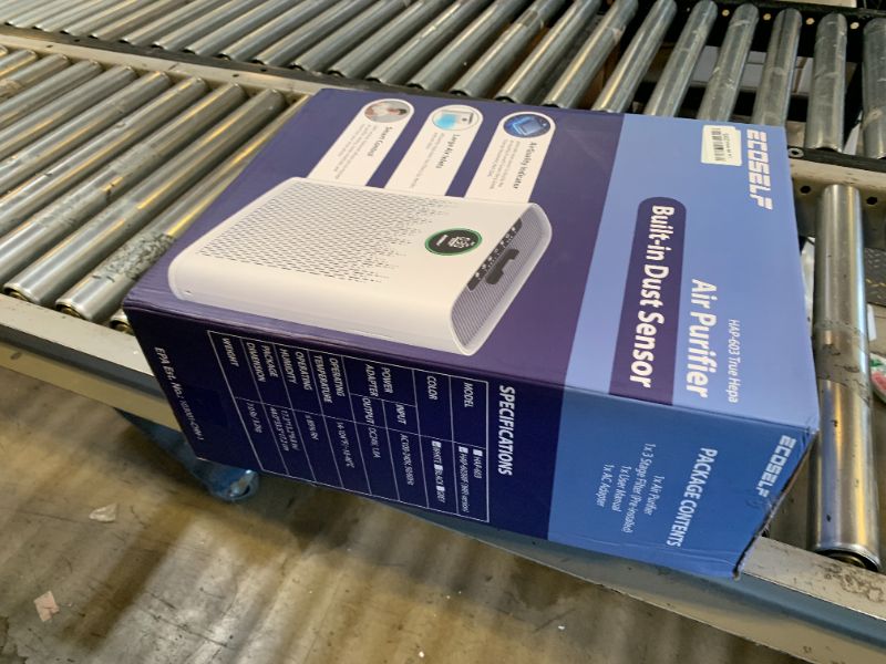 Photo 1 of ECOSELF Smart Air Purifier for Home Large Rooms, with WiFi Control, Covers Up to 2400 Ft², Smart Mode, AQI Display, 22dB Sleep Mode & Aromatherapy with 2X-Power Filtration, HAP603WF, Bright White