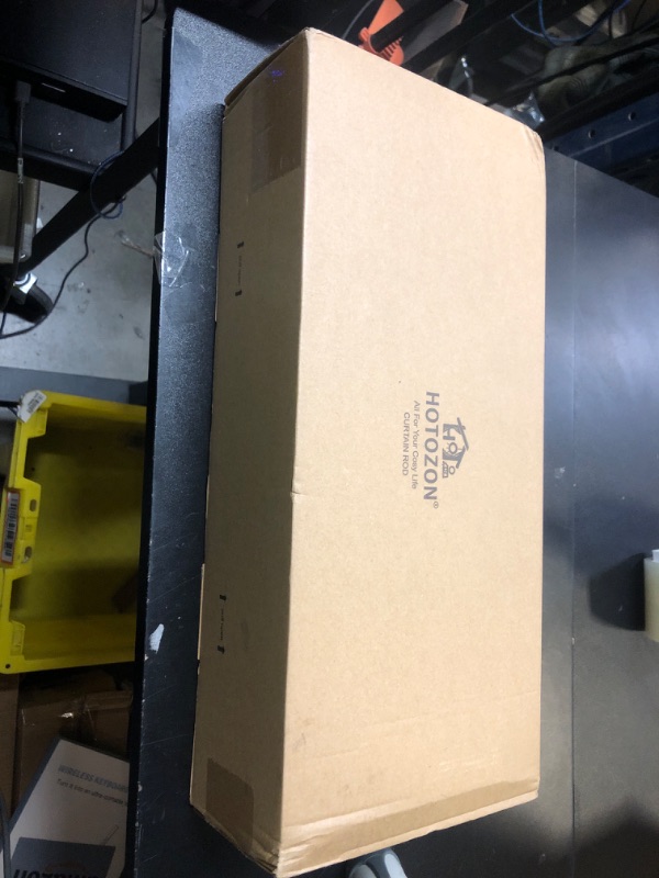 Photo 1 of Bay Window Curtain Rods, HOTOZON 7/8 Inch Heavy Duty Curtain Rods for Bay Windows 48-84 Inch(Center Rod), 32-58 Inch Side Rods for Windows, Black, Decorative Drapery Rod with End Cap Finials