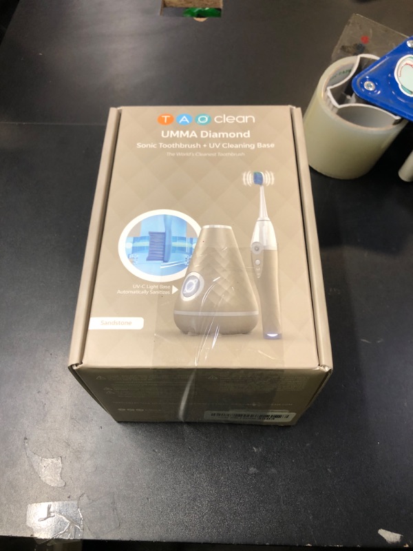 Photo 1 of TAO Clean UV Sanitizing Sonic Toothbrush and Cleaning Station, Electric Toothbrush, Dual Speed Setting, Sandstone
