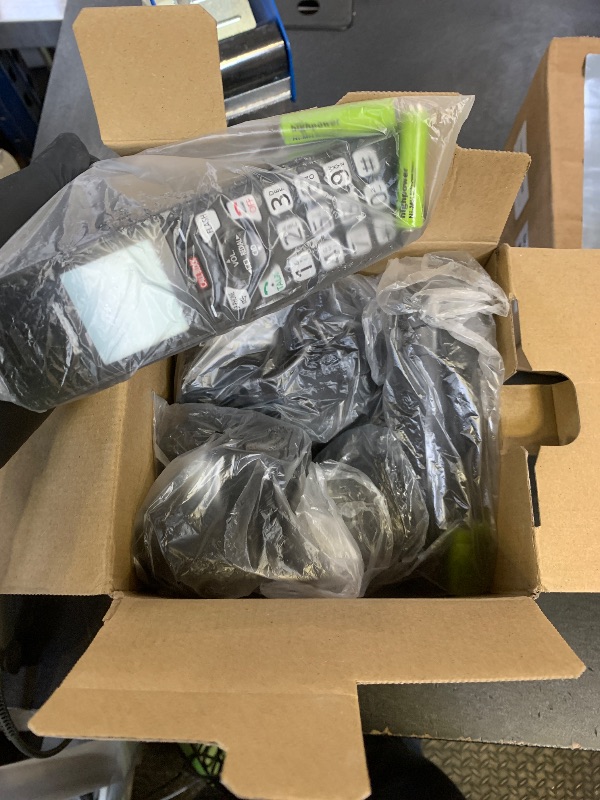 Photo 1 of Panasonic Cordless Phone with Advanced Call Block, Link2Cell Bluetooth, One-Ring Scam Alert, and 2-Way Recording, Answering Machine, 4 Handsets - KX-TGF944B (Black)