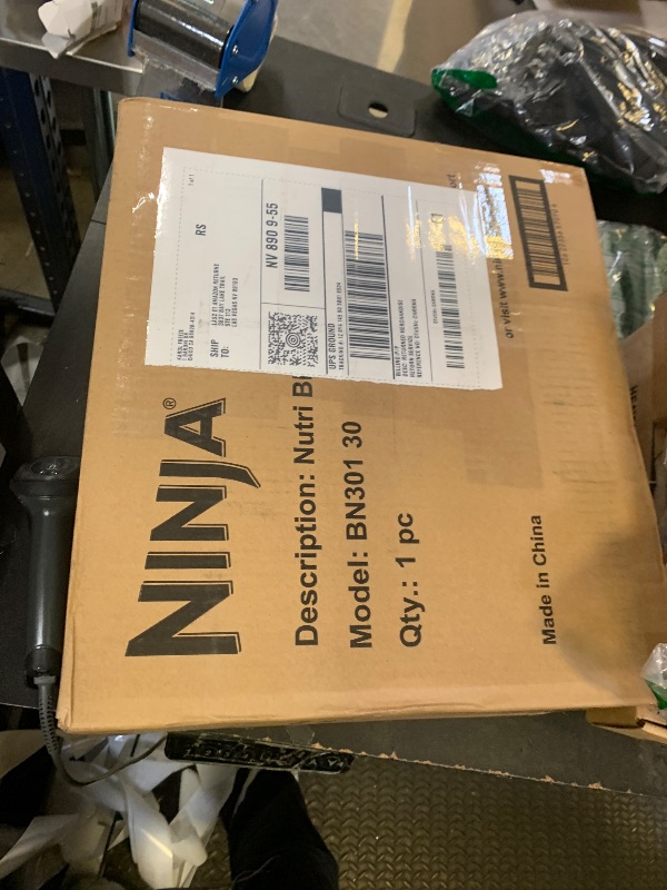 Photo 1 of Ninja BN301 Nutri-Blender Plus Compact Personal Blender, 900-Peak-Watt Motor, Frozen Drinks, Smoothies, Sauces & More, (3) 20 oz. To-Go Cups, (2) Spout-Lids (1) Storage-Lid, Dishwasher Safe, Silver