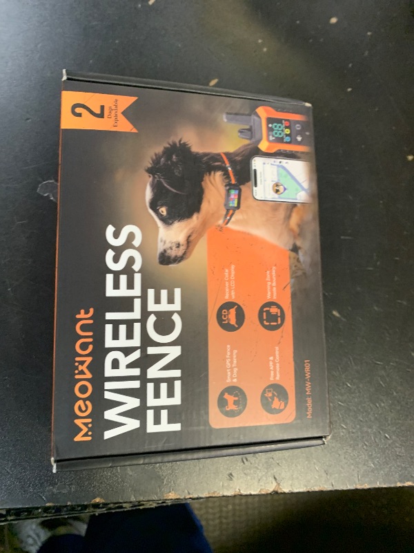 Photo 1 of Meowant GPS Wireless Dog Fence &Training Collar with Remote, Free App, 82ft to 7000ft Electric Fence, Waterproof LCD Collar, 3 Training Modes, for Dogs Over 10Lbs, Outdoors