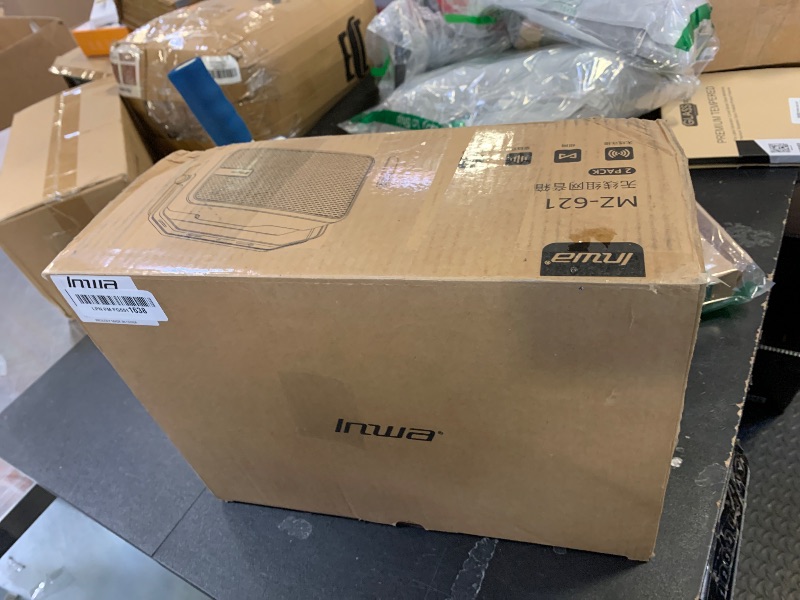 Photo 1 of Inwa Outdoor Bluetooth Speakers, IPX5 Waterproof 400W Wall Mount Speaker, Powerful Indoor/Outdoor Sound System, Wireless Sync Up to 100 Speakers, Suitable for Patio/Porch/Gazebo/Garage(MZ-621, Pair)