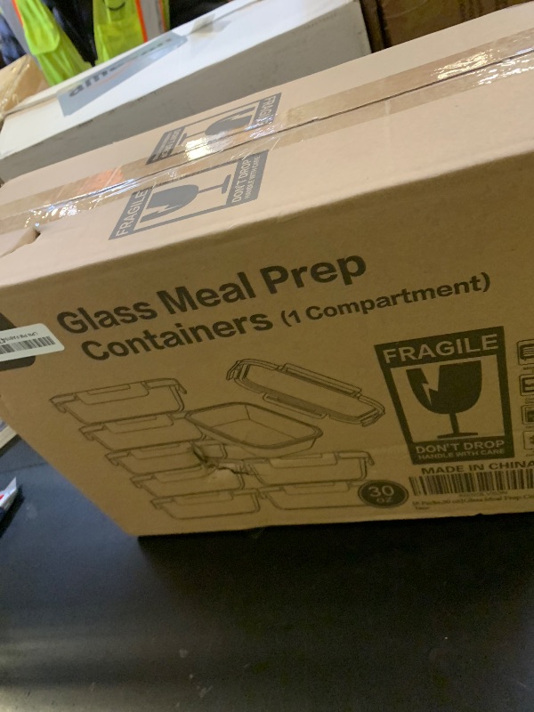 Photo 1 of [8-Pack,30 oz]Glass Meal Prep Containers,Glass Food Storage Containers,Airtight lunch Containers with Lids, Microwave, Oven, Freezer and Dishwasher