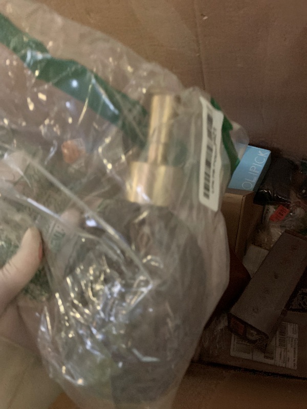 Photo 1 of 1 Pack 13.5oz Glass Soap Dispenser with Plastic Pump, Diamond Design Refillable Hand Soap Dispenser for Hand Wash, Bathroom and Kitchen (Amber)