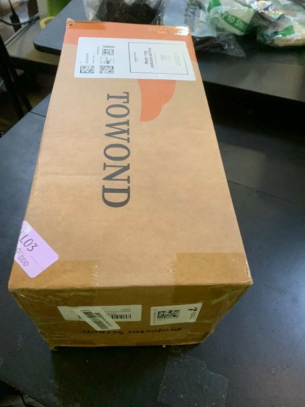 Photo 1 of TOWOND Projector Screen with Stand, 100 inch Outdoor Projector Screen Portable Indoor Projection Screen 16:9 4K Rear Front Movie Screen with Carry Bag for Home Backyard Theater