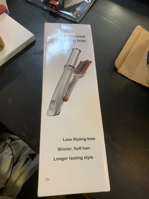 Photo 1 of 2 in 1 Fast Heating Electric Hair Iron for Hair Styling, Auto-Off Function, with 3 Adjustable Levels, Rotating Roller Curling Wand