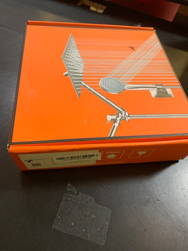 Photo 1 of 10 inch Rain Shower Head with Handheld Spray Stainless Steel, High Pressure Square Rainfall Showerhead Combo with 6 Handheld Sprayer, Detachable Shower Heads Waterfall Shower for Bathtub