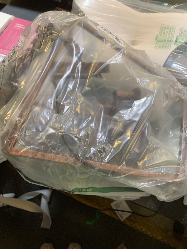 Photo 1 of Chandelier for Dining Room, 4-Light Rustic Chandelier Fixtures, Vintage Ceiling Light with Adjustable Height, Antique Bronze Geometric Hanging Light for Bedroom, Foyer, Kitchen, Living Room, Entryway