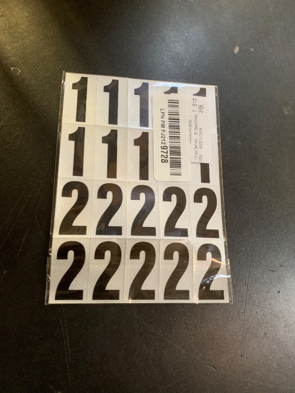 Photo 1 of 1.5 inch Self Adhesive Numbers for Mailbox, House Numbers, Reflective Mailbox Number, Trash Cans Number, for Outside, 60 PCS (Black/White)