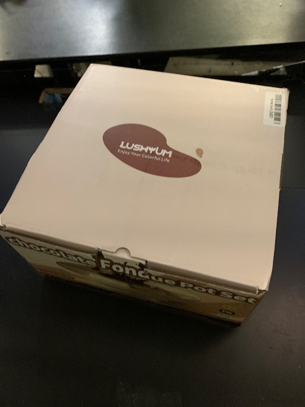 Photo 1 of LUSHYUM Chocolate Fondue Pot Set Electric Melting Machine, 4-Cup Capacity 4 Trays 5 Forks 1 Spatula Cheese Warmer, Ideal Gift for Couple Family & Date Night Idea House Warming Holidays Essentials