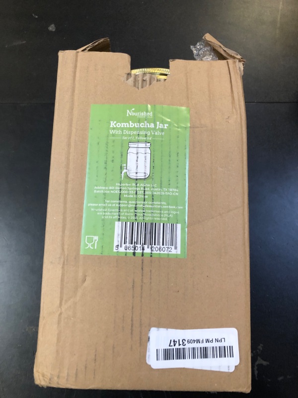 Photo 1 of 1 Gallon Kombucha Glass Beverage Dispenser with Spigot - Wide-Mouth - Glass Drink Dispenser Parties & Home Use and Lid for Juice, Wine, and Cold Drinks - Punch Dispenser - 10"x6"x6"