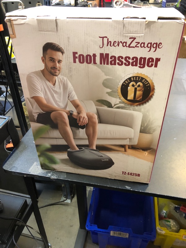 Photo 1 of THERAZZAGGE Foot Massager with Heat, Compression, Shiatsu Foot Massager Machine with Remote, Auto-Off Timers, Foot Warmer for Home Office, Up to Size 14,Black