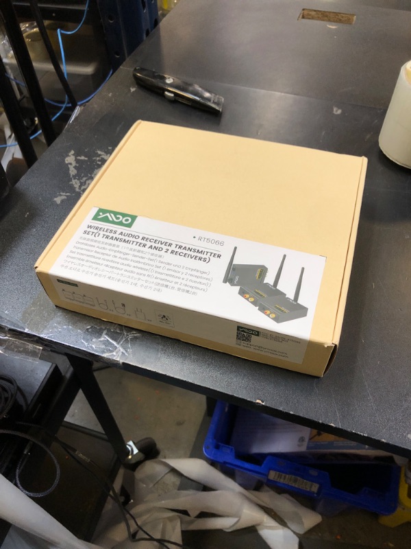 Photo 1 of YMOO 2.4GHz Wireless Audio Transmitter and Receiver (1 TX+2 RX), 2 Receivers for Two Speakers, 20ms Ultra Low Latency HiFi Audio, 320ft Range RCA Jack Wireless Adapter for TV/PC/CD Player/Home Stereo