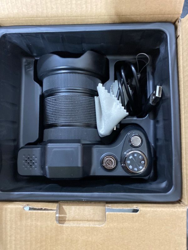 Photo 1 of 4K Digital Camera for Photography, Autofocus 56MP Vlogging Camera for YouTube/Content Creators/Travel, 16X Zoom Video Camera with 3" 180°Flip Screen & Lens Hood, Gift Ideas for Teens & Beginners