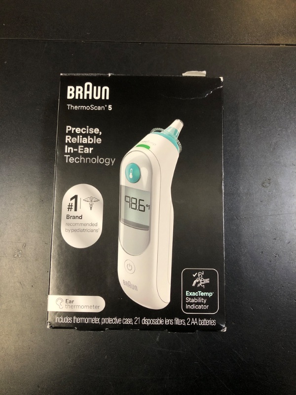Photo 1 of Braun ThermoScan 5 Ear Thermometer - ExacTemp Stability Indicator for Professional Accuracy, Digital Display, Baby and Infant Friendly, No.1 Brand Recommended by Pediatricians