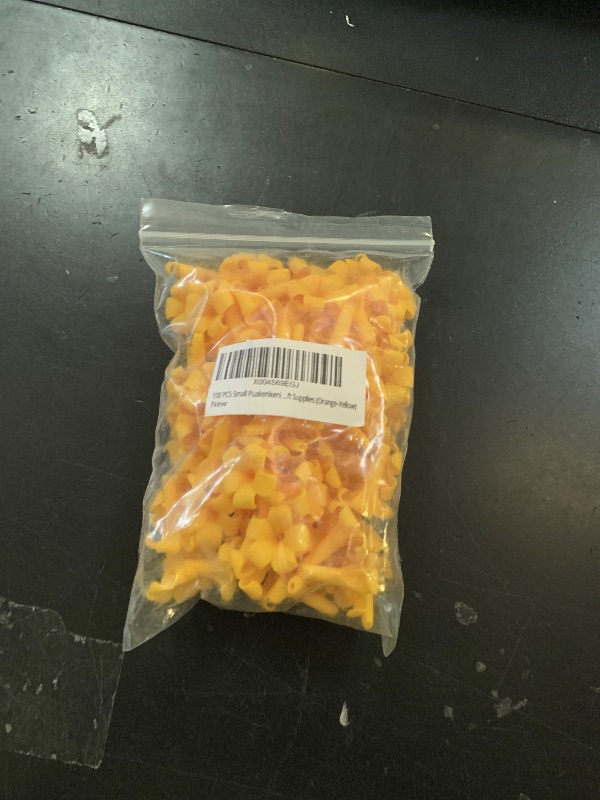 Photo 1 of 100 PCS Small Puakenikeni (02) Clay Beads for Jewelry Making DIY Craft Supplies (Orange-Yellow)