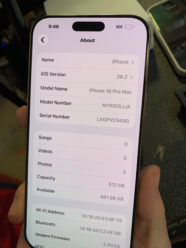 Photo 1 of Apple iPhone 16 Pro Max, US Version, 512GB, Desert Titanium - Unlocked (Renewed)