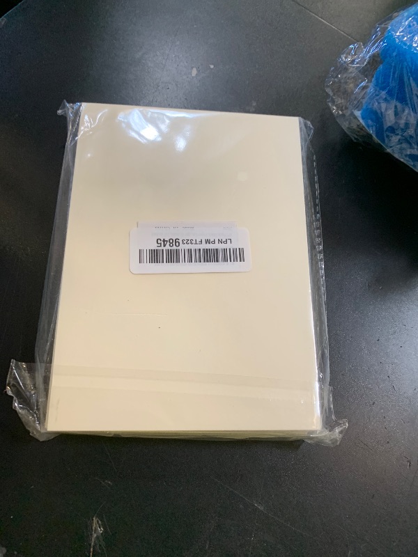 Photo 1 of 100 Pack Thick Paper Cardstock Blank Heavy Cards Stock for Invitations, Greeting Cards Making, Postcards, Photos, 250GSM Thick Paper (Cream, 5x7 inches)